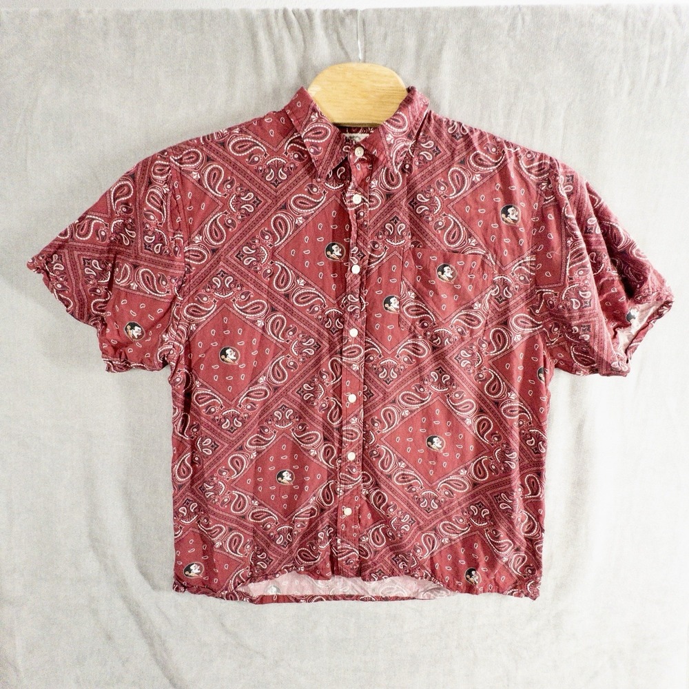 Wes‎ And Willy Florida State University Button Up Shirt Paisley Mens XL
